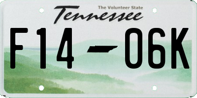 TN license plate F1406K