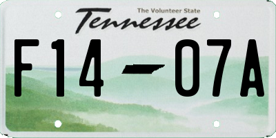 TN license plate F1407A