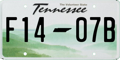TN license plate F1407B