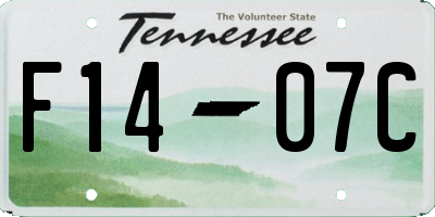 TN license plate F1407C
