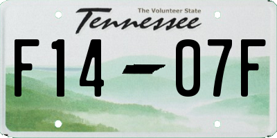 TN license plate F1407F