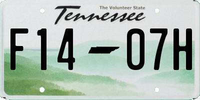 TN license plate F1407H