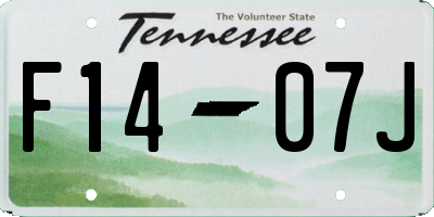 TN license plate F1407J