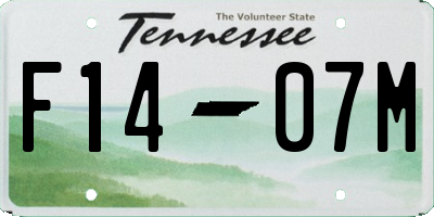 TN license plate F1407M