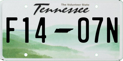 TN license plate F1407N
