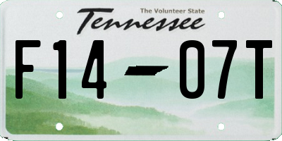 TN license plate F1407T