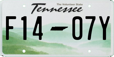 TN license plate F1407Y