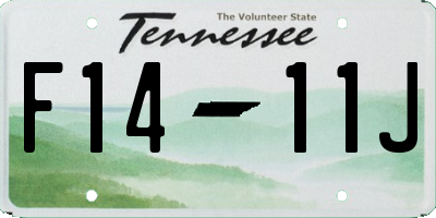 TN license plate F1411J