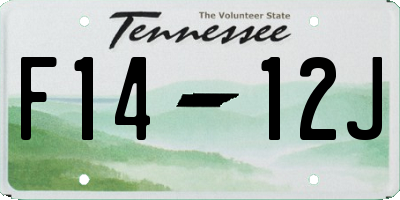 TN license plate F1412J