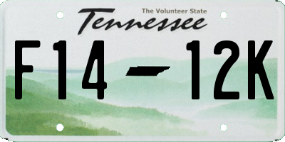 TN license plate F1412K