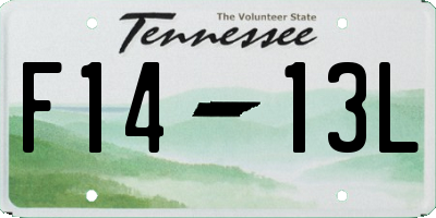 TN license plate F1413L