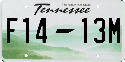 TN license plate F1413M