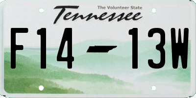 TN license plate F1413W