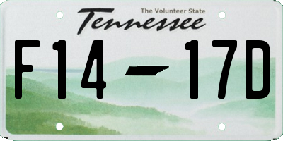 TN license plate F1417D