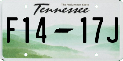 TN license plate F1417J