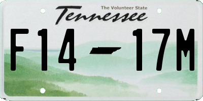 TN license plate F1417M