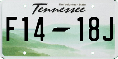 TN license plate F1418J