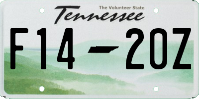 TN license plate F1420Z