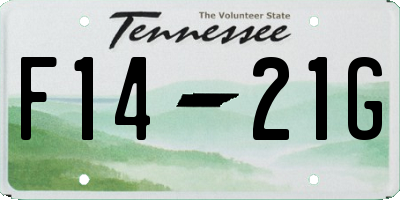 TN license plate F1421G