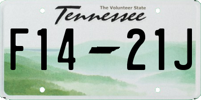 TN license plate F1421J