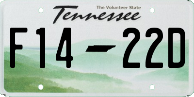 TN license plate F1422D