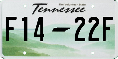 TN license plate F1422F