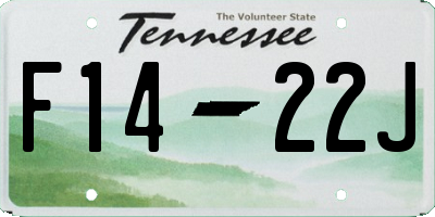 TN license plate F1422J