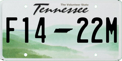 TN license plate F1422M
