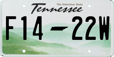 TN license plate F1422W