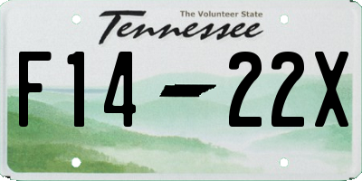 TN license plate F1422X