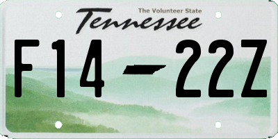 TN license plate F1422Z