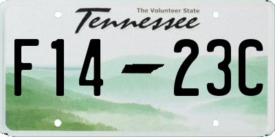 TN license plate F1423C