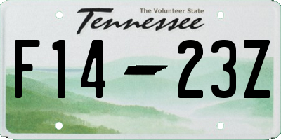 TN license plate F1423Z