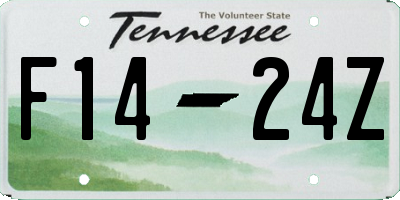 TN license plate F1424Z