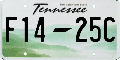 TN license plate F1425C