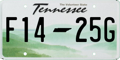 TN license plate F1425G