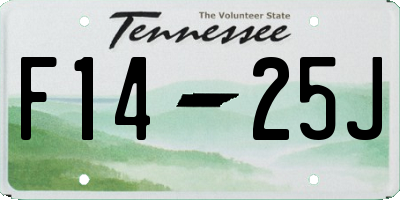 TN license plate F1425J