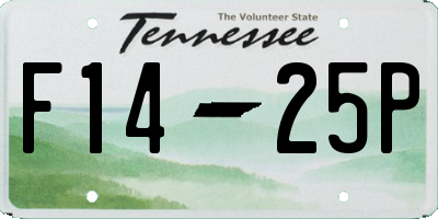 TN license plate F1425P