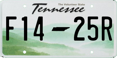 TN license plate F1425R