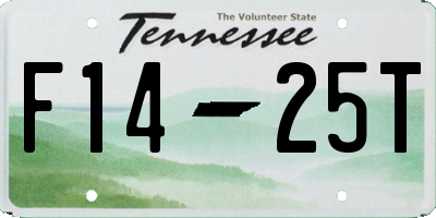 TN license plate F1425T