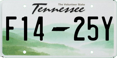 TN license plate F1425Y