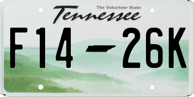 TN license plate F1426K