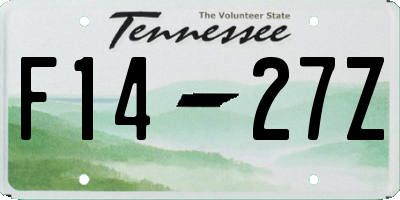 TN license plate F1427Z