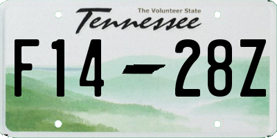 TN license plate F1428Z