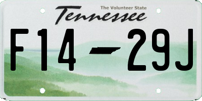 TN license plate F1429J