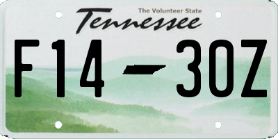 TN license plate F1430Z