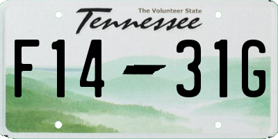 TN license plate F1431G