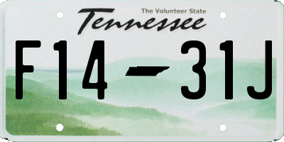 TN license plate F1431J