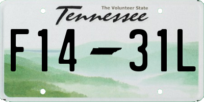 TN license plate F1431L