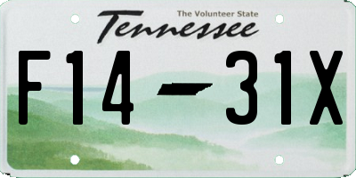 TN license plate F1431X